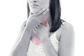 Asian women thyroid gland control. Royalty Free Stock Photo