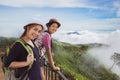Asian women tourists mountain