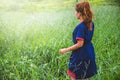 Asian women travel sleep relax. Morning atmosphere nature Forests,Hill tribe. khaoko Thailand Royalty Free Stock Photo