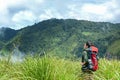 Asian Women Traveler or hiking with backpack