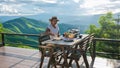 Asian women on vacation in Northern Thailand staying at a homestay cabin hut