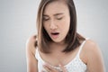 Asian women are vomiting because of morning sickness Royalty Free Stock Photo