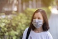 Asian women wear masks to protect The PM 2.5 pollution Royalty Free Stock Photo