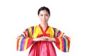 Asian women wearing traditional Korean hanbok Is a beautiful national dress Royalty Free Stock Photo