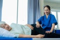 Asian women were cared for by nurses who tracked their health and musculoskeletal rehab. on the legs,