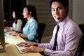 Call Center working hard at night Royalty Free Stock Photo