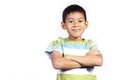 Asian young boy Cross one's arm Royalty Free Stock Photo