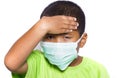 Asian young boy wearing disposable face mask Royalty Free Stock Photo