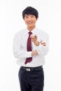 Asian young business indicated you. Royalty Free Stock Photo