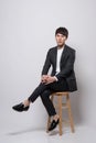 Asian young business man in studio Royalty Free Stock Photo