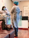 Young asian girl wearing face mask and protective equipment during COVID-19 pandemic