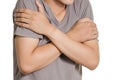 An Asian young man arms folded Royalty Free Stock Photo