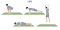 Asian young man doing burpee exercise