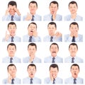 Asian young man face expressions composite Royalty Free Stock Photo