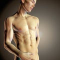 Asian young man with perfect fitness body