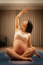 asian Pregnant Yoga for birth preparation Royalty Free Stock Photo