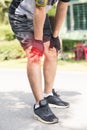 Sport man knee injury Royalty Free Stock Photo