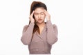 Asian young Woman have a Migraine and headache