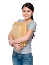 Asian young woman holding with folder Royalty Free Stock Photo