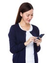 Asian Young woman use of the cellphone Royalty Free Stock Photo