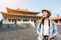 Asian woman visiting the Confucius temple Royalty Free Stock Photo