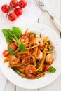 Asian zucchini noodle stir-fry with shrimps