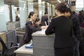 Asiana Airlines check-in counter at Incheon airpor Royalty Free Stock Photo