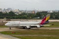 Asiana Cargo Boeing 747-446F Taxiing On Runway Of Tan Son Nhat International Airport, Vietnam. Royalty Free Stock Photo