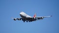 Asiana Cargo Boeing 747 Plane Approaches ORD Royalty Free Stock Photo