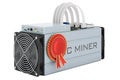 ASIC miner with best choice badge, 3D rendering Royalty Free Stock Photo