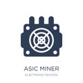 asic miner icon. Trendy flat vector asic miner icon on white bac Royalty Free Stock Photo