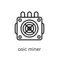 asic miner icon. Trendy modern flat linear vector asic miner icon on white background from thin line Electronic devices collection Royalty Free Stock Photo