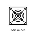 asic miner icon. Trendy modern flat linear vector asic miner icon on white background from thin line Electronic devices Royalty Free Stock Photo