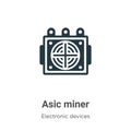 Asic miner vector icon on white background. Flat vector asic miner icon symbol sign from modern electronic devices collection for Royalty Free Stock Photo