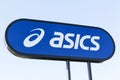 Asics logo on a panel Royalty Free Stock Photo