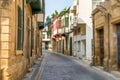 Asim efendi street, narrow historic street in central Nicosia Royalty Free Stock Photo