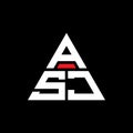 ASJ triangle letter logo design with triangle shape. ASJ triangle logo design monogram. ASJ triangle vector logo template with red Royalty Free Stock Photo