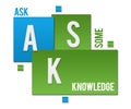 ASK - Add Some Knowledge Green Blue Squares Text