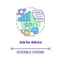 Ask for advice concept icon