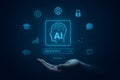 Ask anything interface shows generative ai ready to answer questions Royalty Free Stock Photo