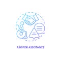 Ask for assistance blue gradient concept icon Royalty Free Stock Photo