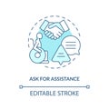 Ask for assistance turquoise concept icon Royalty Free Stock Photo