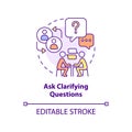 Ask clarifying questions concept icon