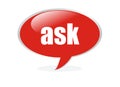 Ask cloud buble Royalty Free Stock Photo