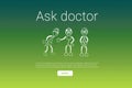 Composite image of ask doctor text with human representations Royalty Free Stock Photo