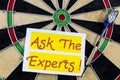 Ask expert advice assistance information professional expertise wisdom Royalty Free Stock Photo