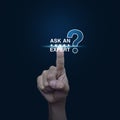 Ask an expert with star and question mark sign icon Royalty Free Stock Photo