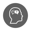 Ask, faq, help, queries, question icon. Gray vector sketch
