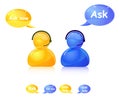 Ask help icon. Agent on phone Royalty Free Stock Photo