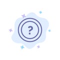 About, Ask, Information, Question, Support Blue Icon on Abstract Cloud Background Royalty Free Stock Photo